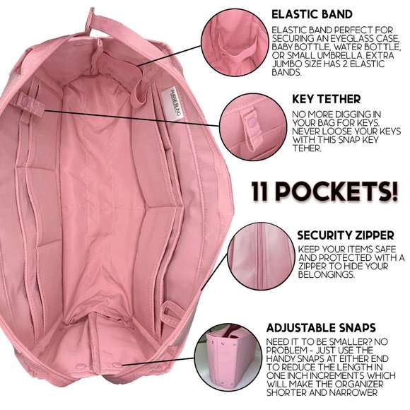 Zippered Purse Organizer Insert - Brown - Picture 4 of 6